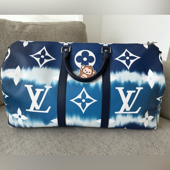 💙🤍authentic Louis Vuitton Keepall Bandouliere 50 LV Escale Blue 💙🤍 - Picture 2 of 9